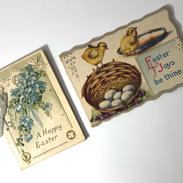 Vintage Easter Cards Set of Two Greeting cards