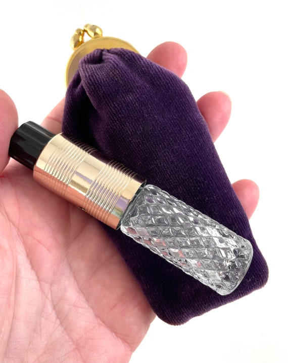 Vintage mini Perfume atomizer in Purple Velvet Pur
