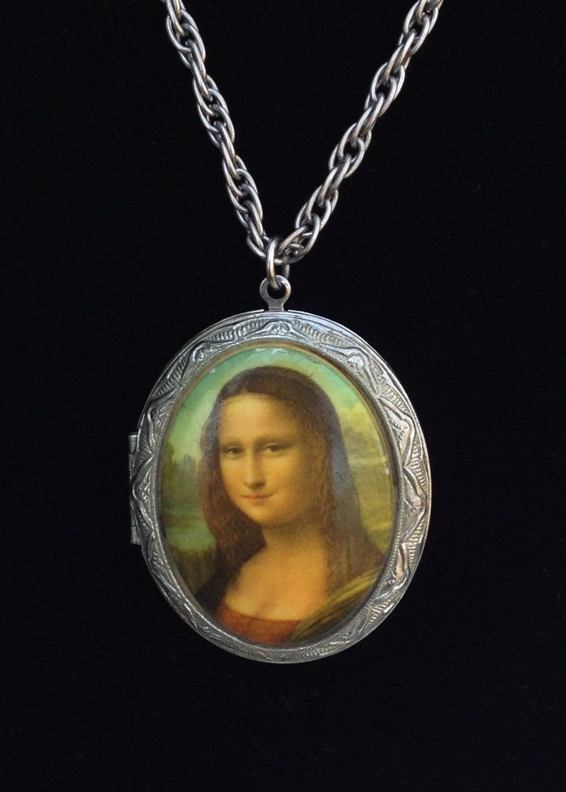 Mona Lisa Locket Vintage Italian Pendant Souvenir Unique ...