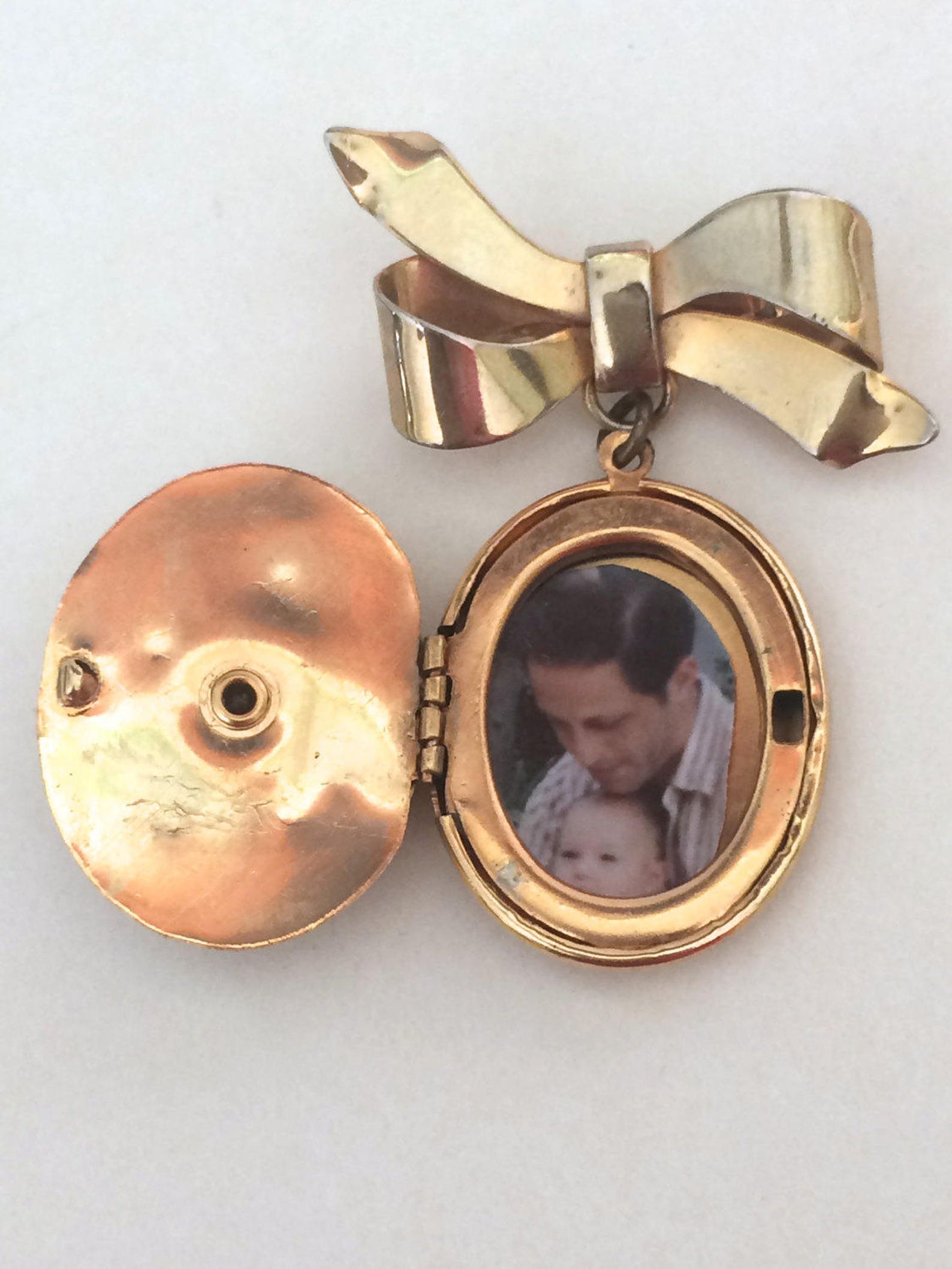 Vintage Locket Brooch Art Glass Locket Unique Vintage Gift Etsy