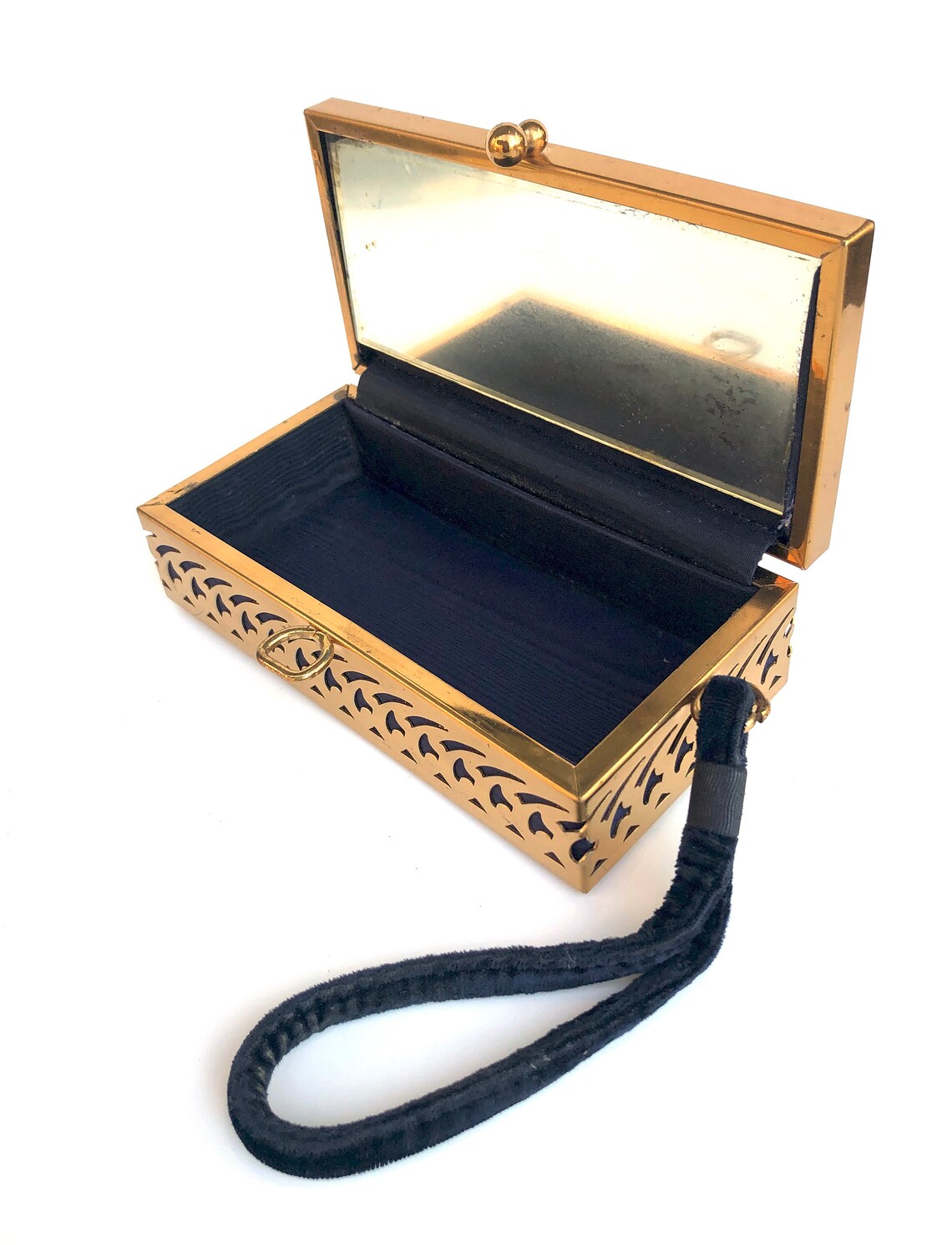 Vintage Purse Jewelry Box Combination Blue Velvet Unique Etsy