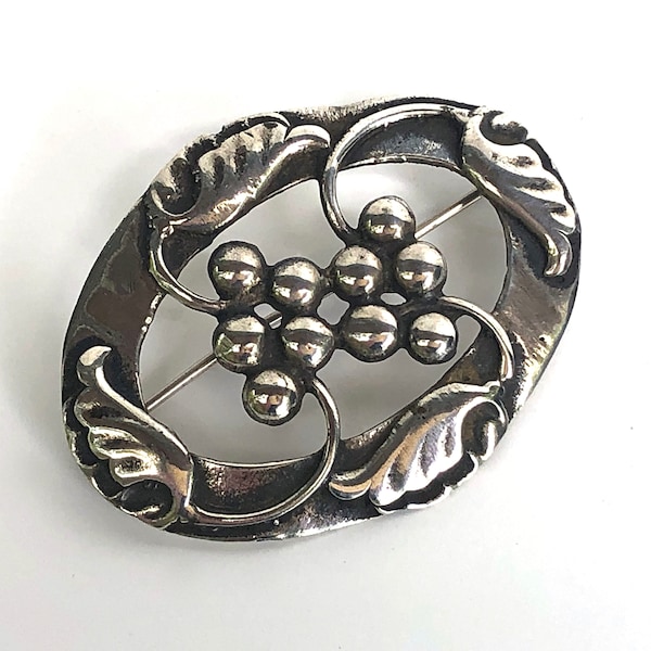 Vintage Brooch Sterling Silver Pin Art Nouveau Unique Vintage Gift