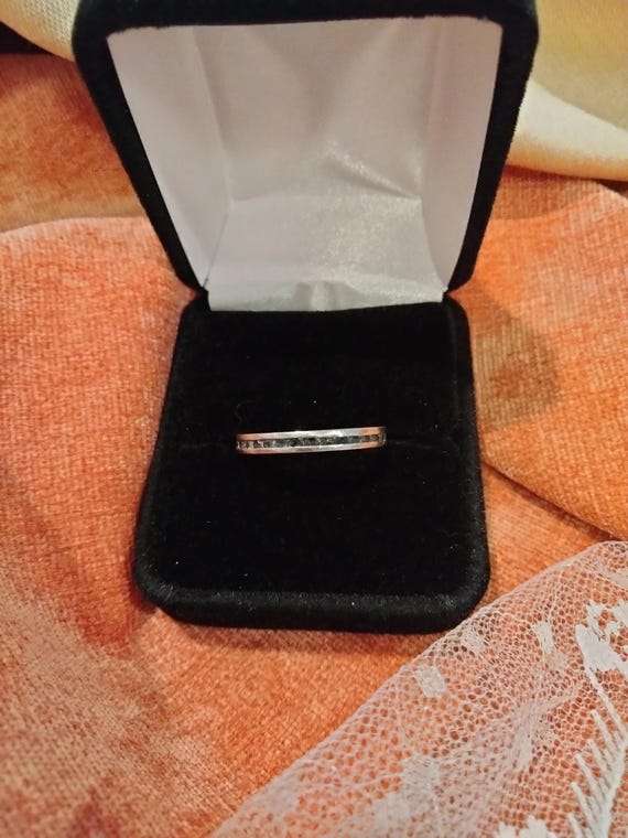 Eternity Stackable Ring, Sterling Silver, Blue To… - image 1