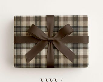 Plaid Wrapping Paper, Tartan Gift Wrap, Rustic Christmas Gift Wrap, Cabin Style Wrapping Paper