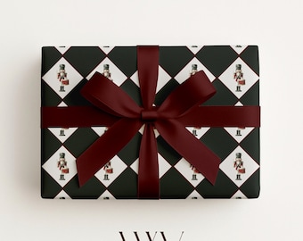 Nutcracker Gift Wrap: Christmas Wrapping Paper, Toy Soilder Old Money Aesthetic, Green Elegant Holiday Gifts For Him
