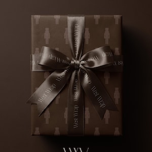 Nussknacker Geschenkpapier: Braune Weihnachtsgeschenkpapier, alte Geldästhetik, monochrome Geschenke für Ihn