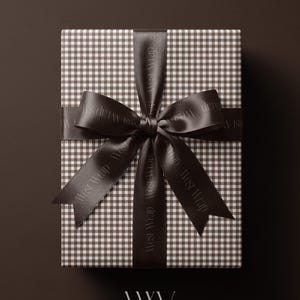Gingham Wrapping Paper: Brown Gift Wrap, Neutral Rustic Lodge Christmas Packaging, Baby Shower Gifts For Her