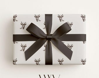Deer Wrapping Paper: Rustic Woodland Gift Wrap, Lodge Christmas Gifts For Him
