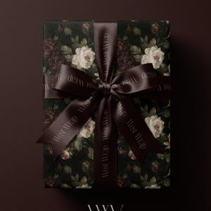 Moody Victorian floral wrapping paper