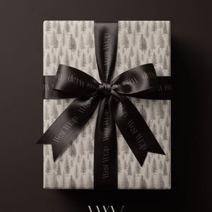 Neutral Pine Tree Gift Wrap: Rustic Lodge Christmas Wrapping Paper, Fathers Day Wrap, Gifts For Him