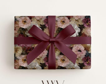 Flower Wrapping Paper: Spring Floral Gift Wrap, Oil Paint Texture Gift Wrap, Mothers Day Gifts, Gifts For Her, Bridal Shower Gift Wrap