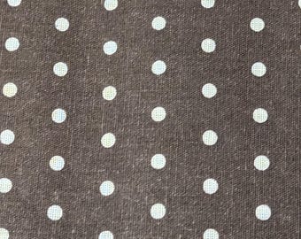 Brown Polka Dot Quilting Cotton Fabric, Neutral Sewing Material
