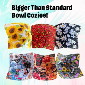 XL Bowl Cozy, Microwave Safe, Reversible Cotton Bowl Holder