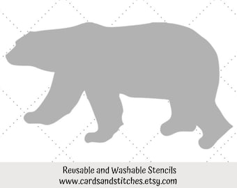 polar bear stencils for painting wild animals stencil Bear stencil grizzly stencil canada stencil DIY stencil reusable stencil
