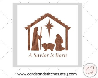 Nativity Stencil - Savior Stencil - Baby Jesus Stencil - Stencils - Craft Stencils - Art Stencils - Great for Wood, Walls and Shirts