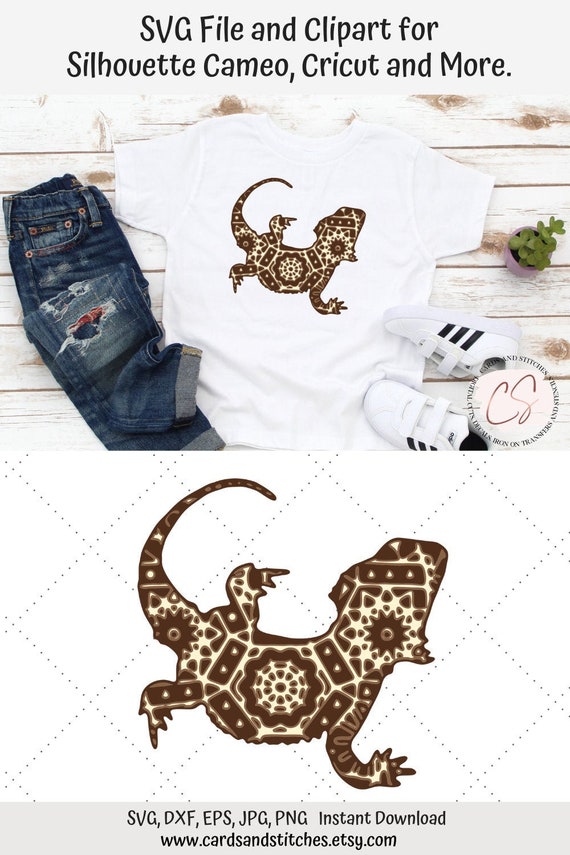 Download Bearded Dragon 3D Layer Mandala SVG and Clipart Great for ...