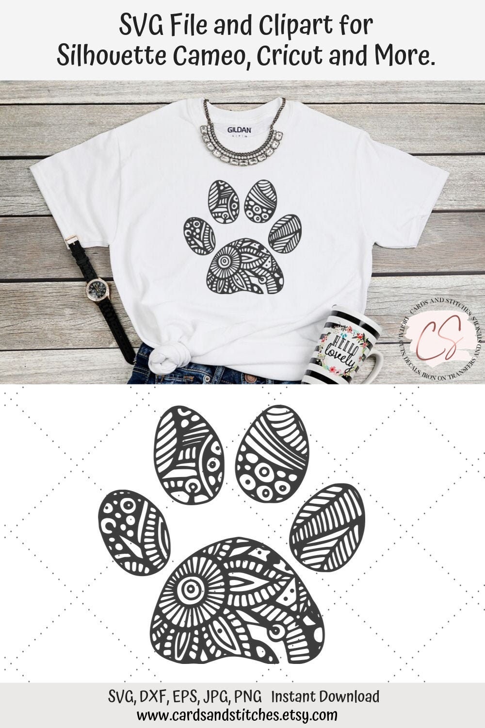 Download Dog Paw Mandala Svg Paw Mandala Printable Mandala Etsy