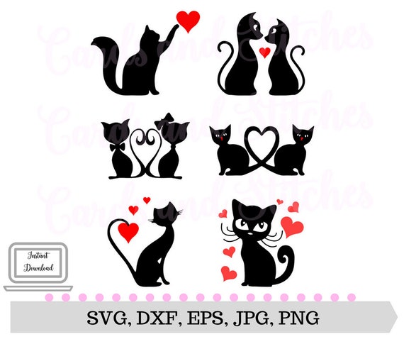 Cats SVG Valentine Cats SVG Cat Lover's SVG Digital | Etsy