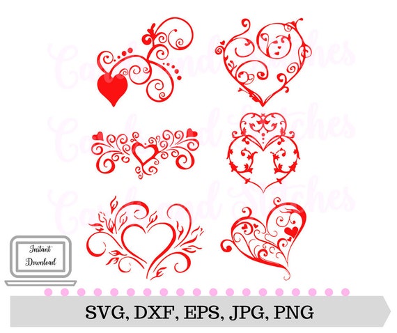 Download Hearts SVG Valentine Hearts SVG Fancy Hearts SVG Cricut | Etsy