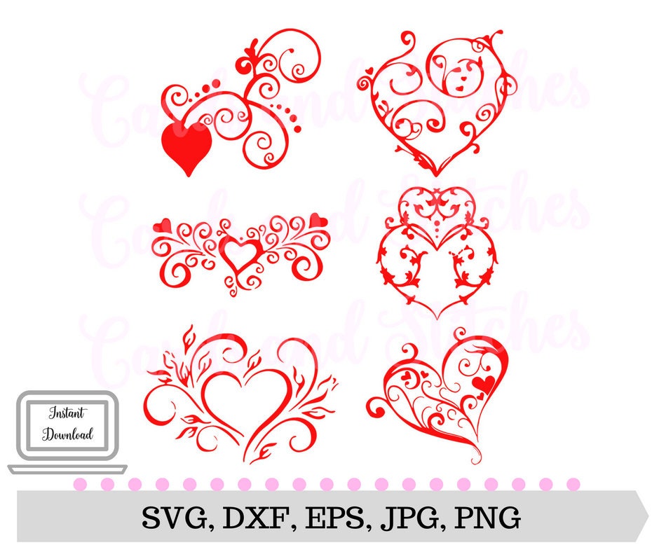 Download Hearts SVG Valentine Hearts SVG Fancy Hearts SVG Cricut | Etsy