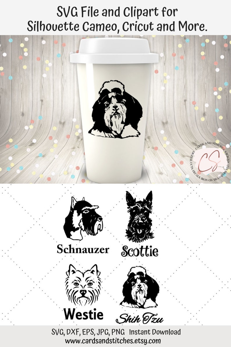Dogs Faces Svg And Clipart Svg Bundle Cuttable File For Etsy