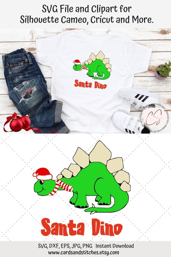 Download Free Santa Dinosaur Svg And Clipart Great For Cricut And Etsy SVG DXF Cut File