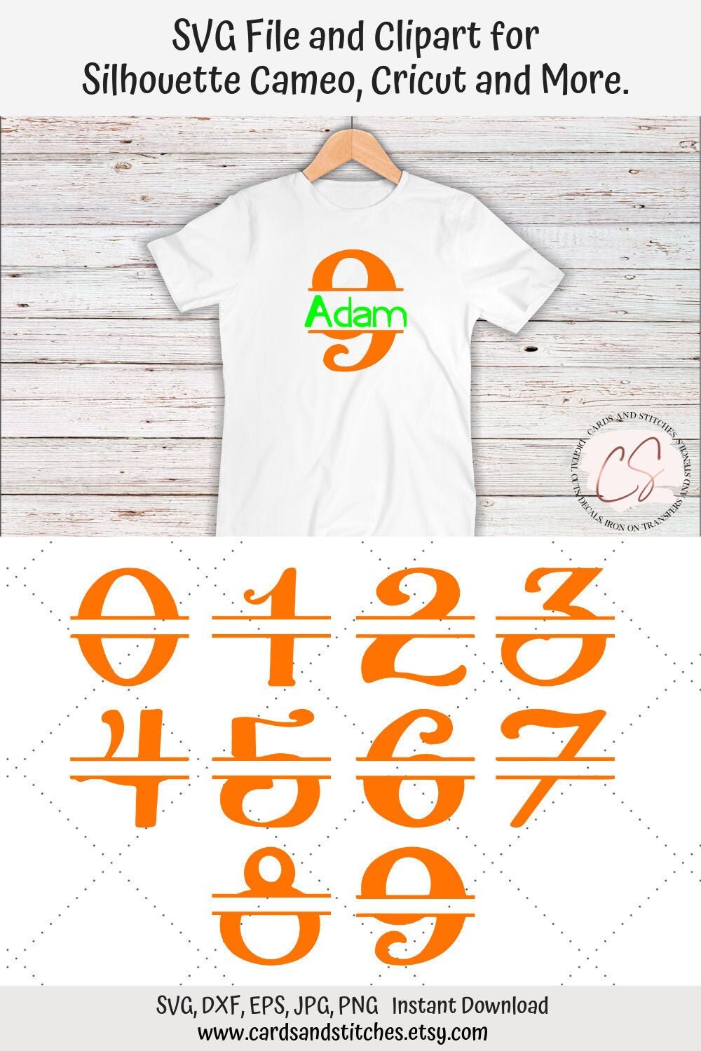Download Numbers SVG Split Numbers SVG Digital Cut File Vector | Etsy