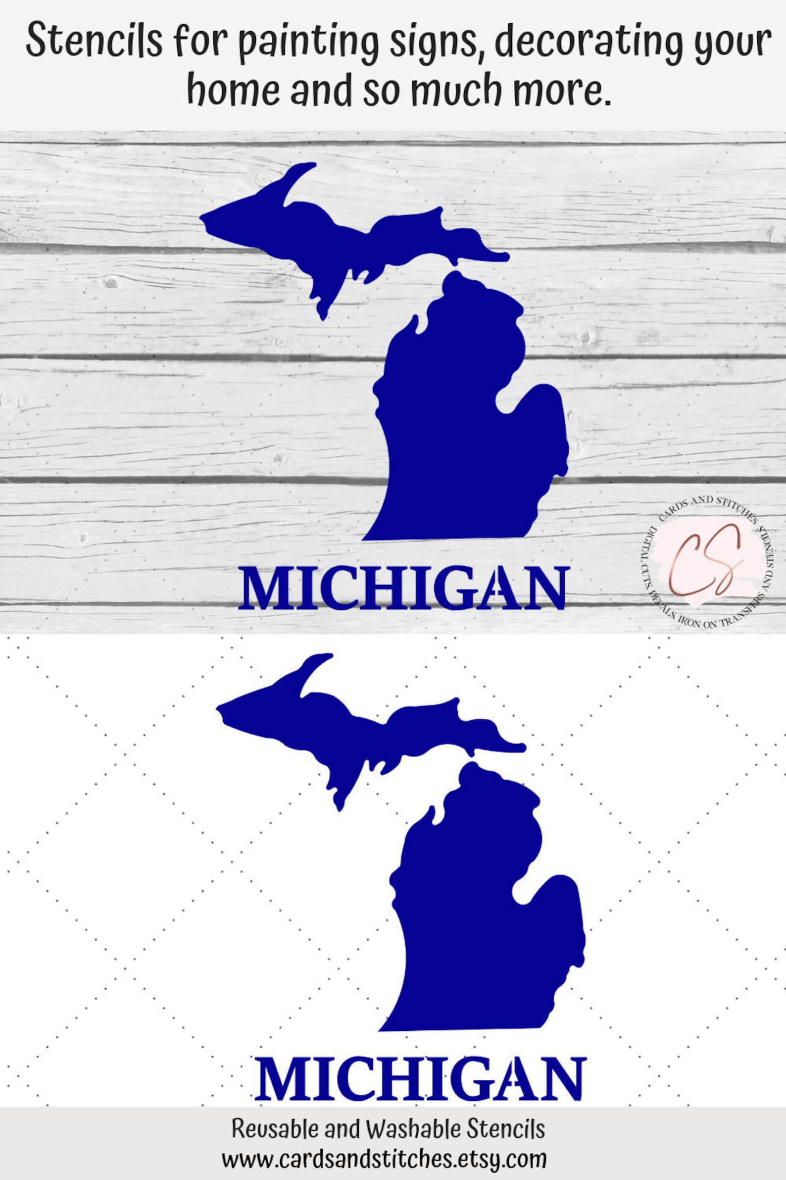 Michigan Stencil State Stencil Reusable Stencil Stencil | Etsy
