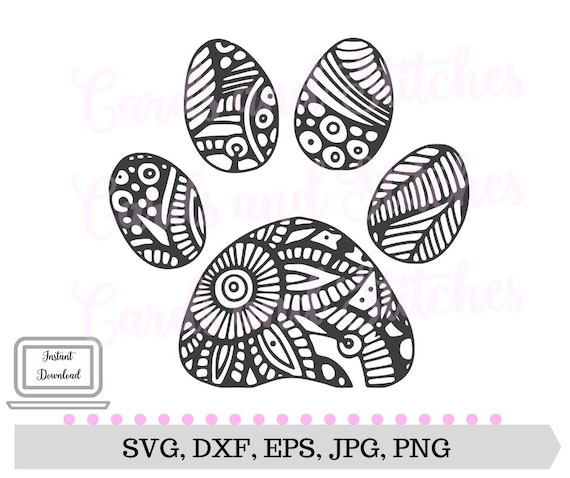 Download Dog Paw Mandala SVG Paw Mandala Printable Mandala | Etsy