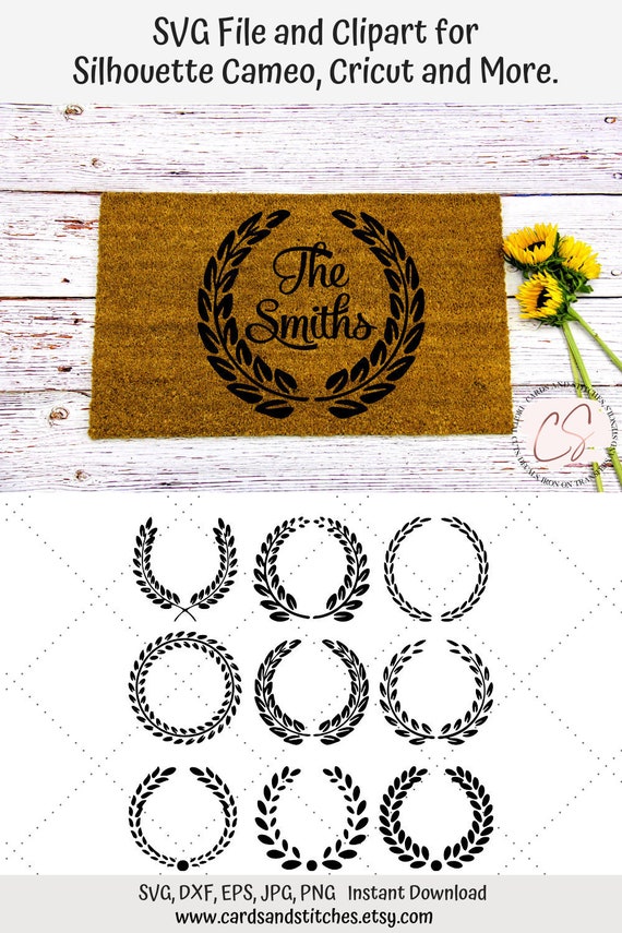Download Leaf Circle Frames SVG Monogram Frames SVG Digital Cutting ...