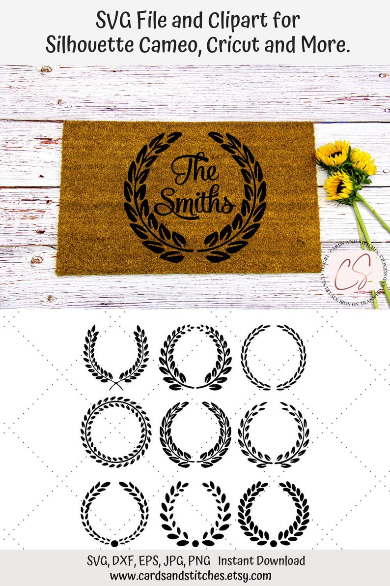 Download Leaf Circle Frames SVG Monogram Frames SVG Digital Cutting ...