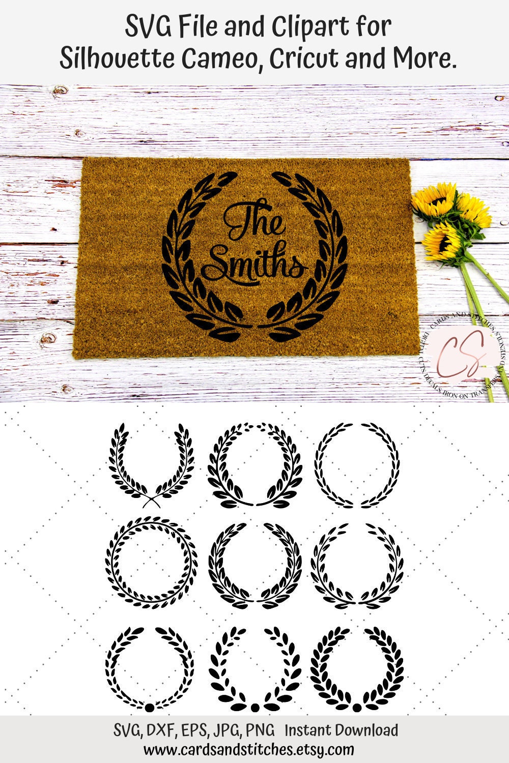 Download Leaf Circle Frames SVG Monogram Frames SVG Digital Cutting ...