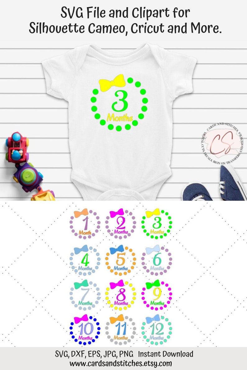 Download Baby Months SVG Bow Baby Months Baby Girl Months SVG | Etsy