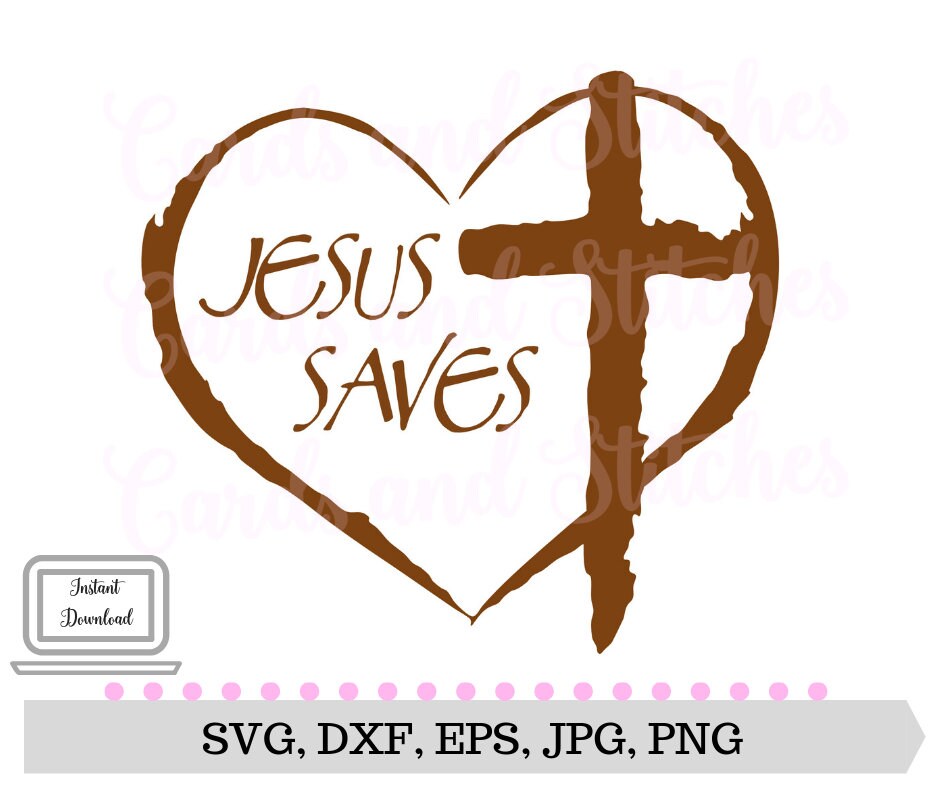 Download Rustic Cross SVG Heart Cross SVG Jesus Saves Cross | Etsy