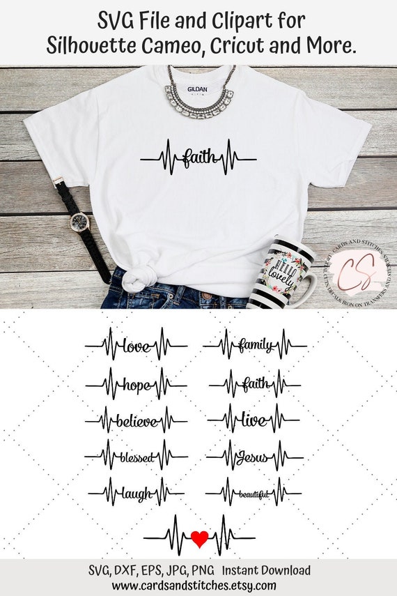 Download Free Heartbeat Words Svg Heartbeat Svg Digital Cutting File Etsy SVG Cut Files