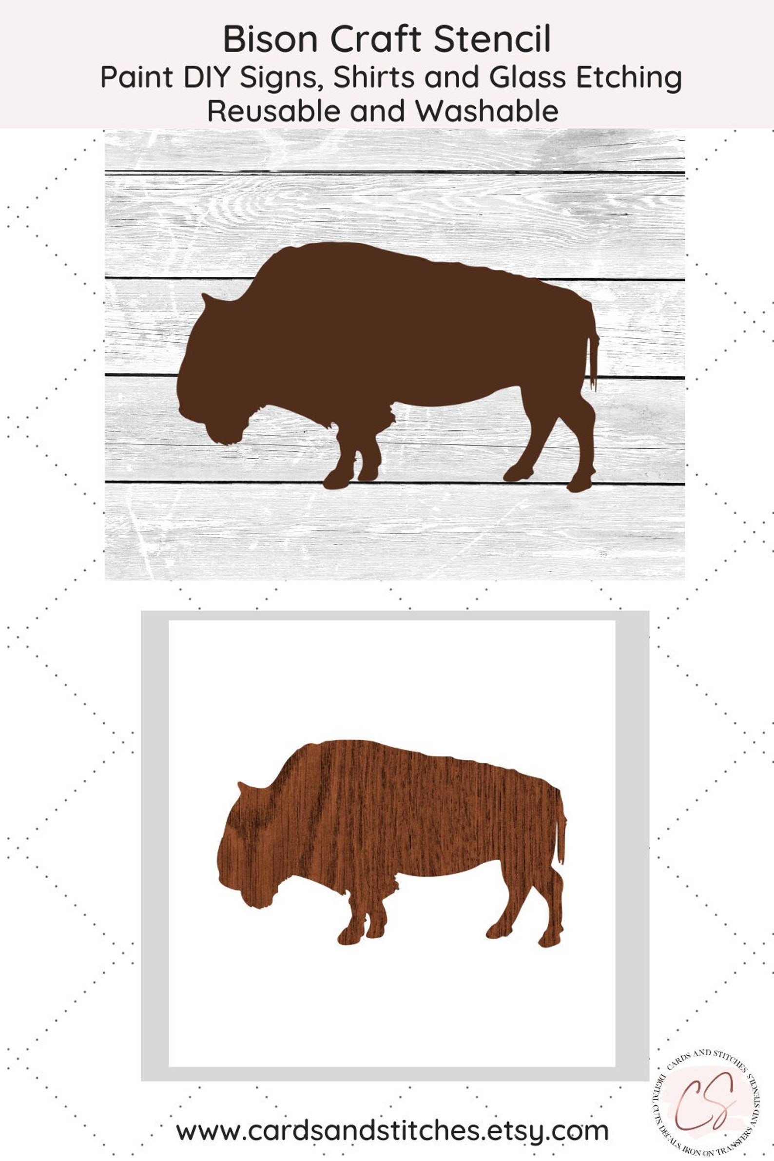 Bison Stencil Great for Wood Signs Walls and Shirts Many - Etsy