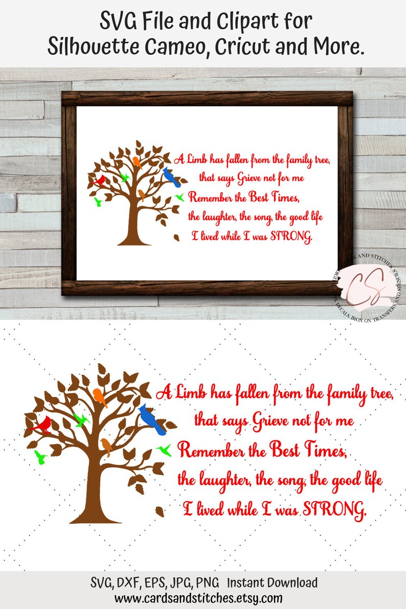 Grief Tree SVG Grief SVG Birds SVG Digital Cutting File Etsy