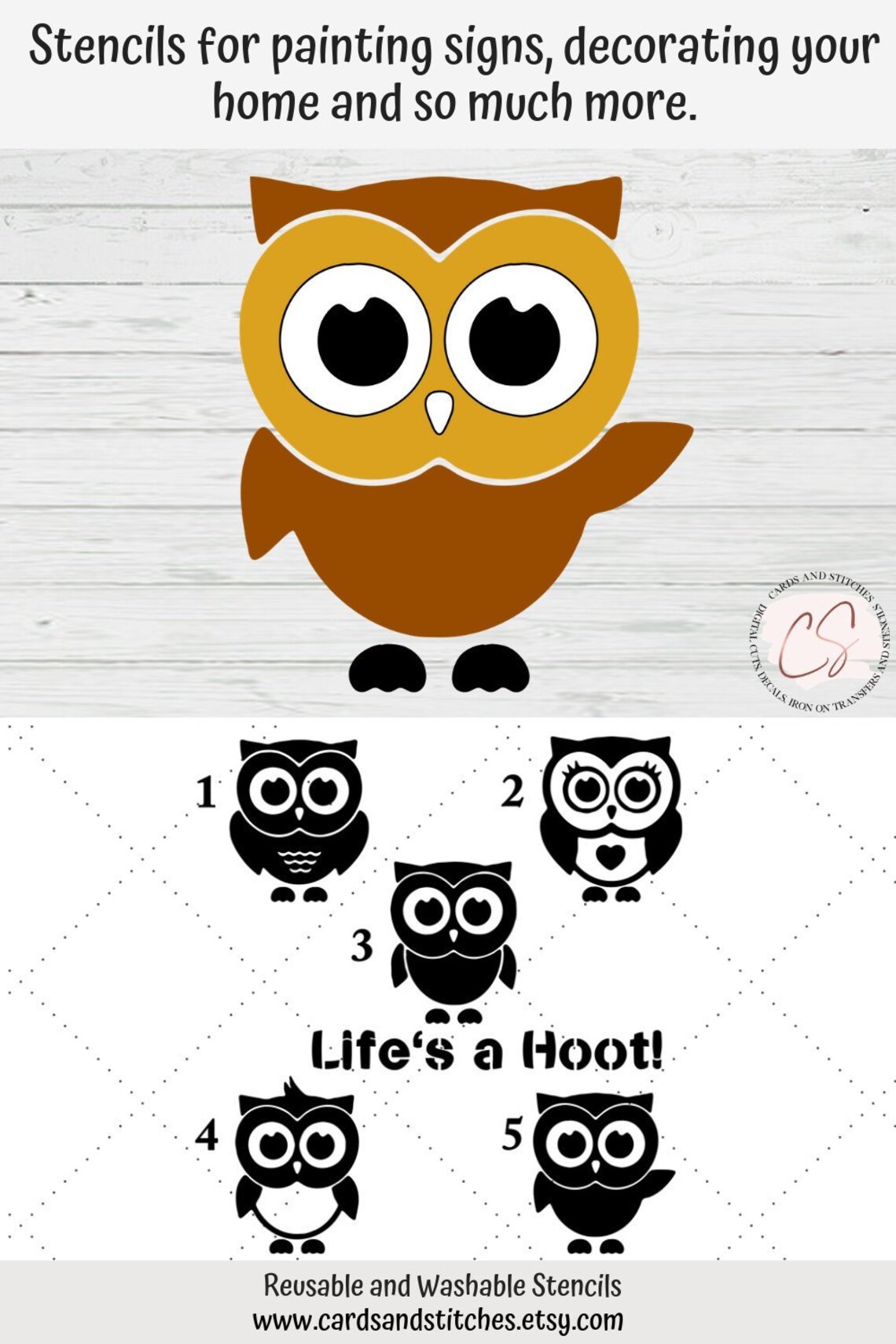 Owl Stencils Cute Owl Stencil Baby Owl Stencils Stencils | Etsy