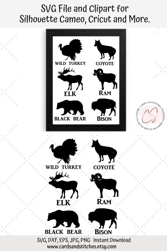 Download Wild Animals Svg Animal Silhouettes Digital Cutting File Etsy