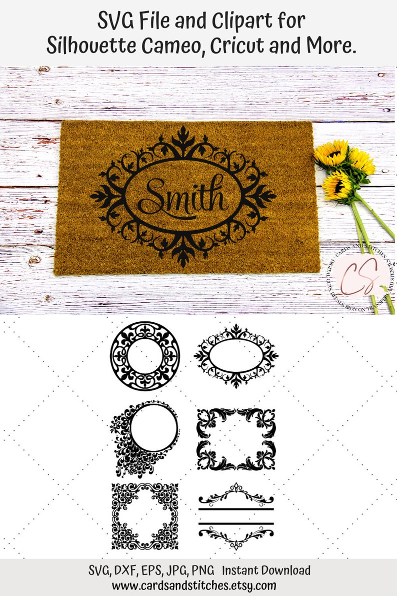 Download Damask Frames SVG Monogram Frames SVG Digital Cutting File ...