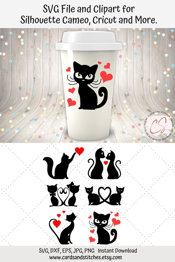 Download Cats SVG Valentine Cats SVG Cat Lover's SVG Digital | Etsy