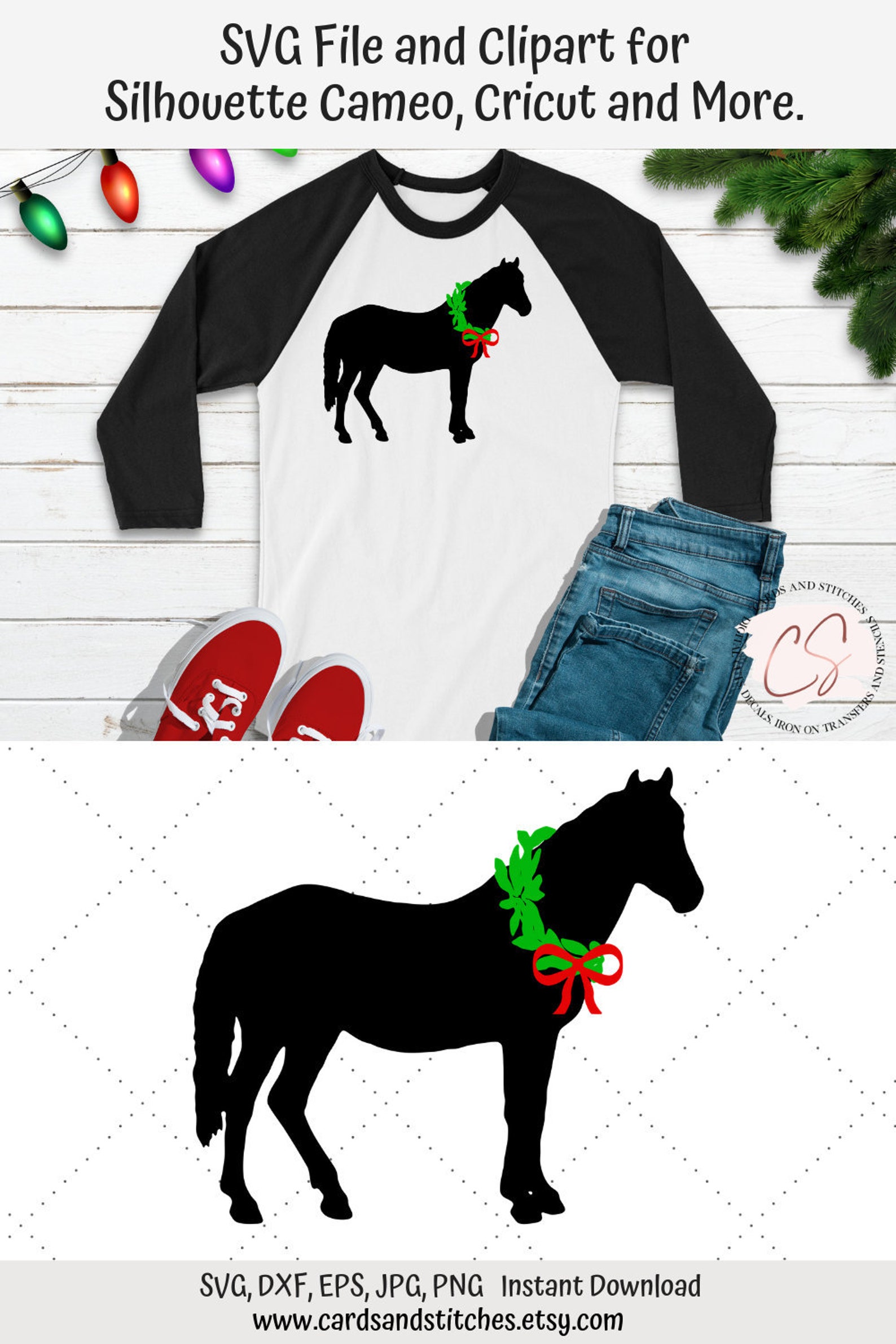 Horse SVG Christmas Horse Christmas SVG Digital Cutting | Etsy