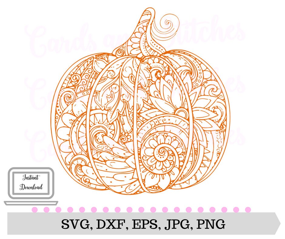 Download Pumpkin Mandala SVG Pumpkin SVG Digital Cutting File | Etsy