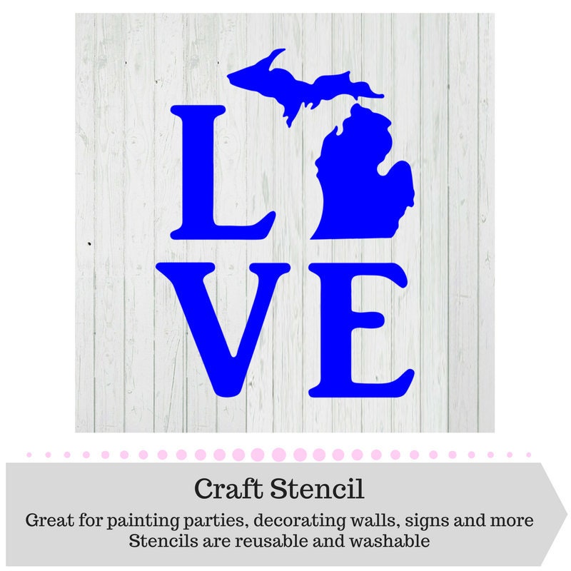 Michigan Stencil Love Michigan State Stencils Stencils | Etsy