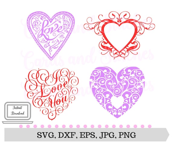 Hearts Svg Fancy Hearts Svg Valentine Hearts Svg Instant | Etsy