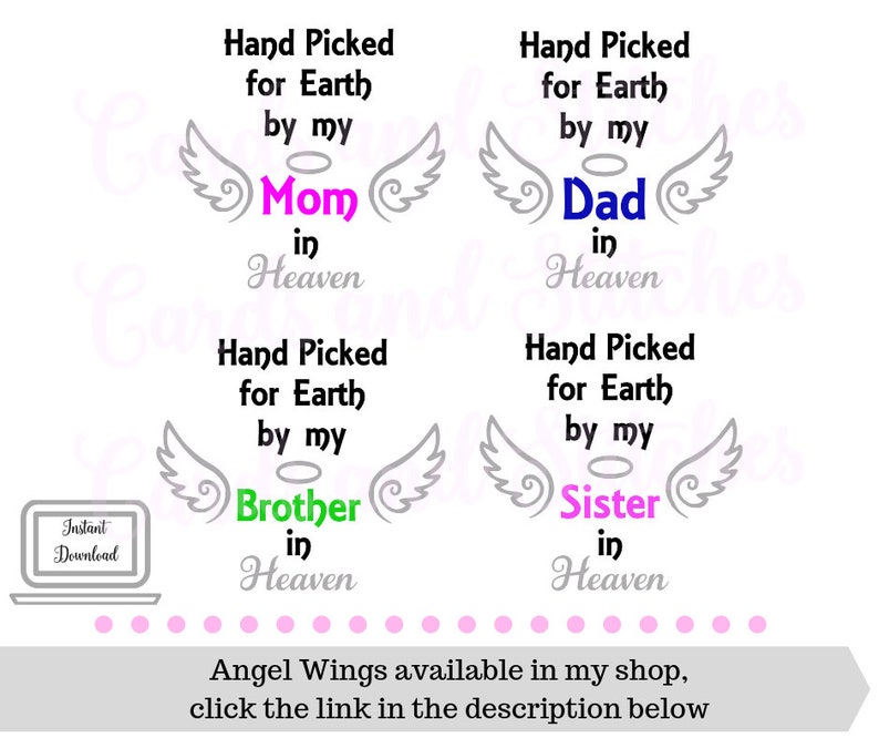 Download Dad in Heaven SVG Angel Wings SVG Cut File for Cricut and | Etsy
