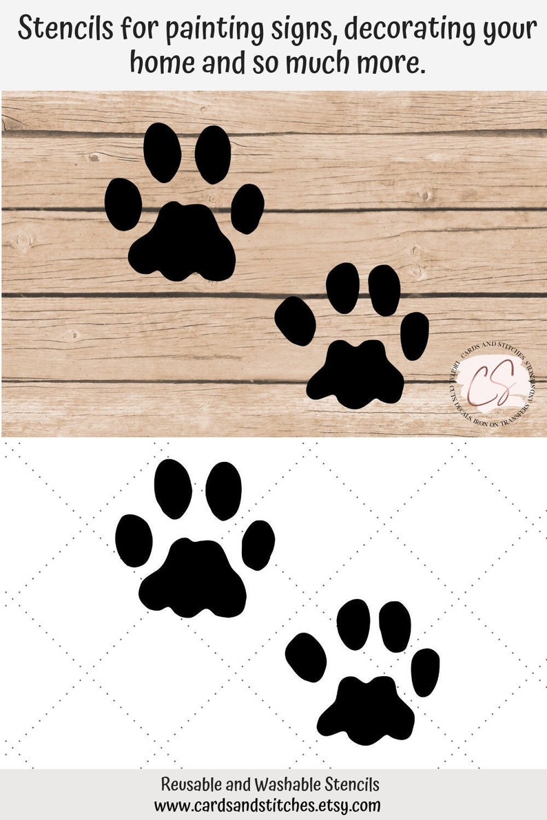Animal Footprints Stencil Great for Wood Signs Walls and Etsy