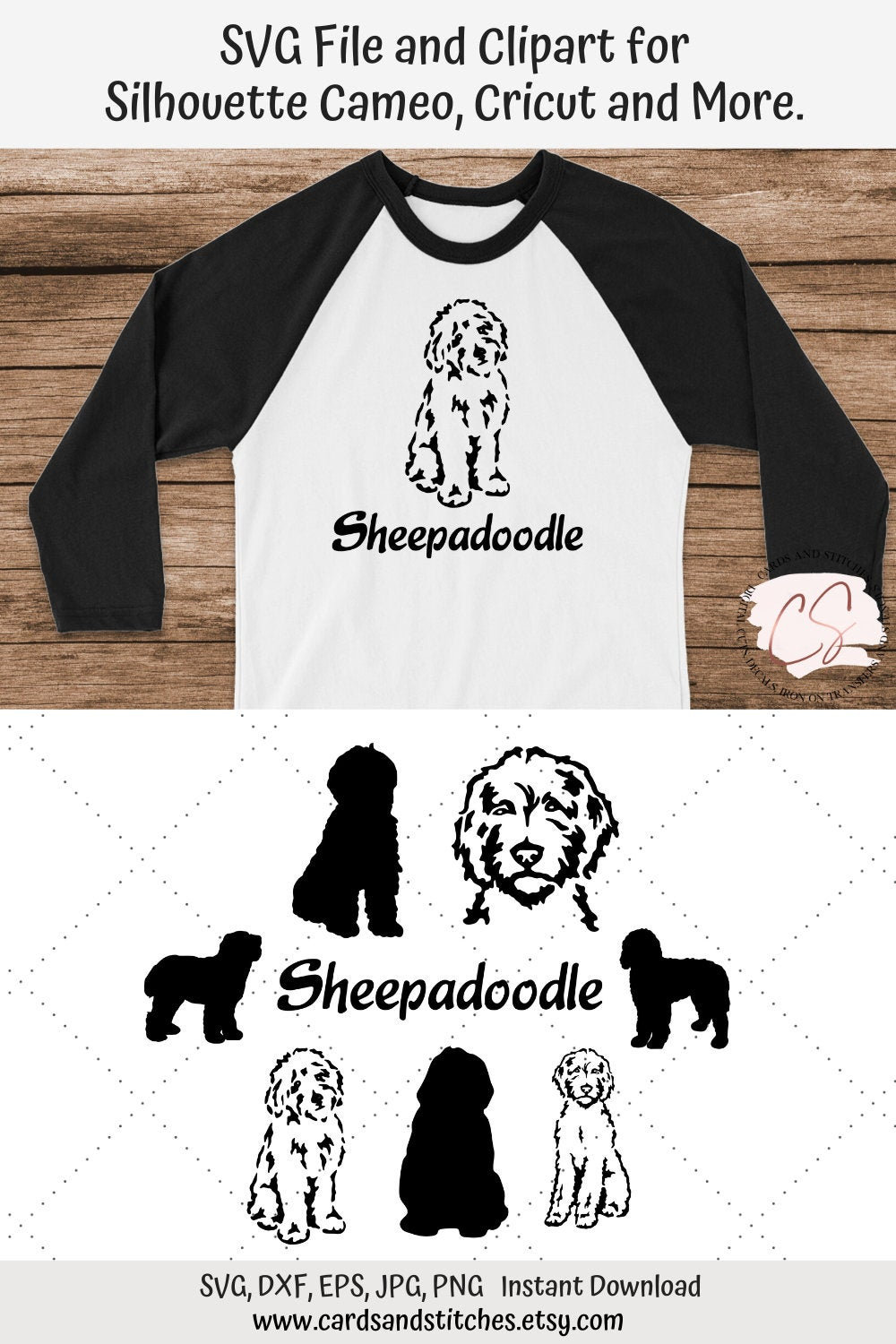 Download Sheepadoodle Silhouettes Svg And Clipart Great For Etsy