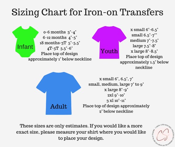 Vertical 9 Size Chart