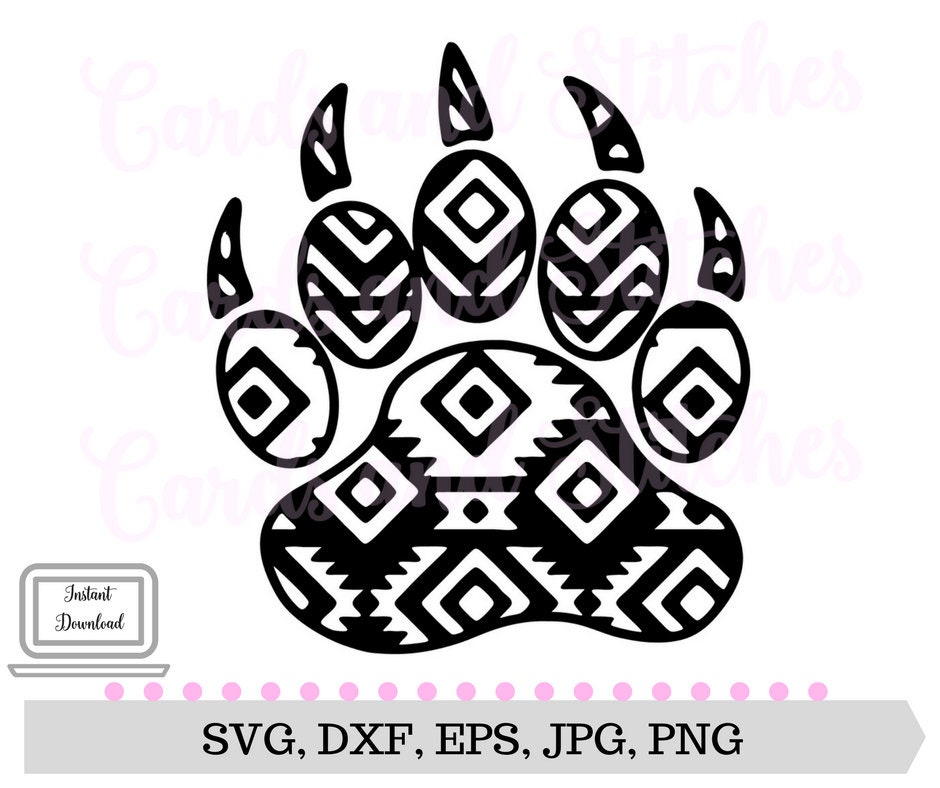 Aztec Bear Paw SVG Aztec Bear Paw Digital Cutting File | Etsy